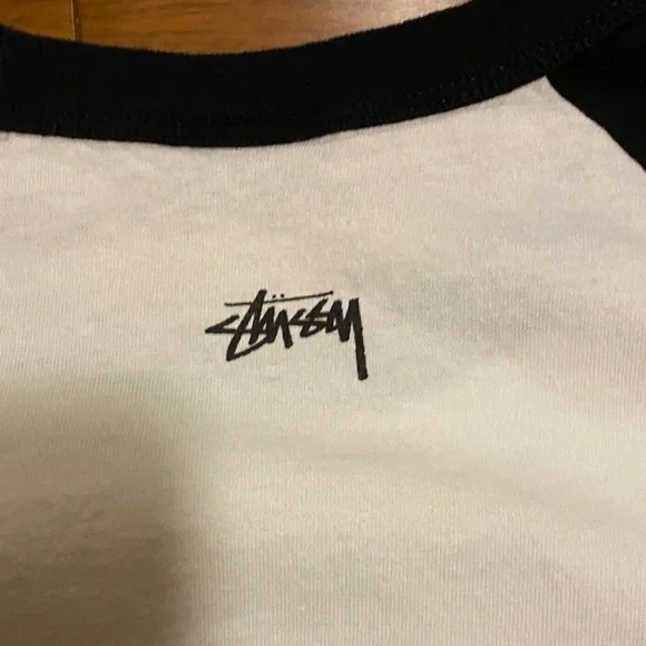 Stussy Black and White Crew Neck Tee - Picture 5 of 5